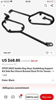 Yamaha mt 07-Držáky kufru - 3