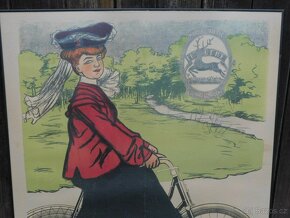 Originální historický reklamní litografický plakát Cycles CE - 3
