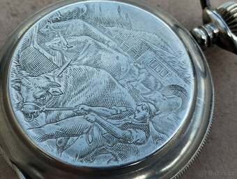 Masivní, velké starožitné dvouplaštové hodinky, 101g - 3