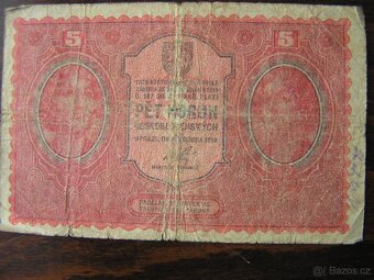 ČESKOSLOVENSKÁ BANKOVKA: 5-KORUNA -1919 - 3