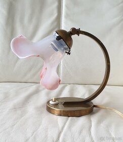 Retro stolní / nástěnná lampička - mosaz / zvonek - 3