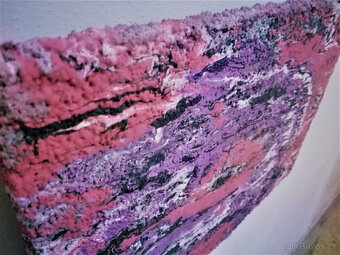 NOVÝ - dekorativní obraz na zeď z kamínků malba - cihlový - 3