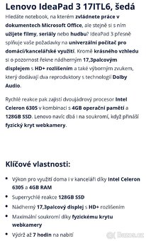 Win 11 Notebook Lenovo IdeaPad 3 17ITL6 Nový - 3