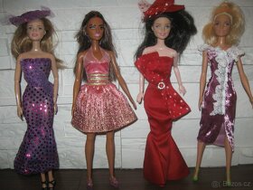 sametové nebo dlouhé elegantní šaty na Barbie - 3
