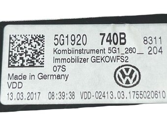 Budíky benzínové 5G1920740B VW Golf 7 facelift r.v. 2017 - 3