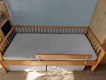 Dětská postel 2 ks Ikea Gulliver 160/70 vč. roštu a zábrany - 3