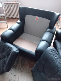 kožená černá sedačka - 3