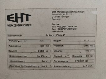 Ohraňovací lis TRUMPF TruBend 8300-40, použitý, z roku 2012. - 3