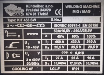 MIG/MAG svářečka Kühtreiber KIT 458 SW - 3