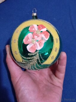 Sada 6 retro vánočních ozdob ČSSR, originál krabička, 1963, - 3