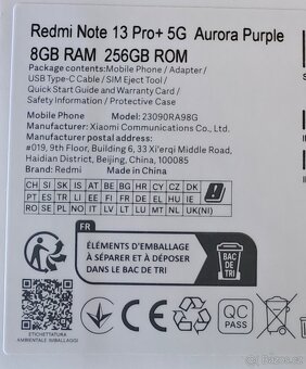 Xiaomi Redmi Note 13 Pro+ 5G 8GB/256GB Aurora Purple NOVÝ - 3