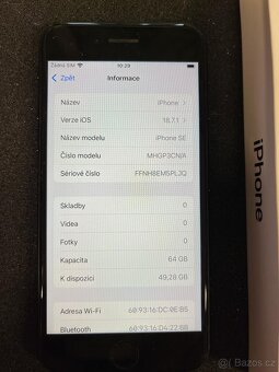 Apple iPhone SE 2020 - 64 GB, bat. 84% - 3