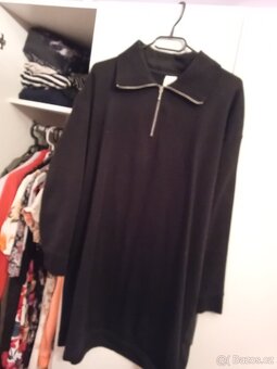 Černé mikinové elegantní šaty, velikost S, značka H&M - 3