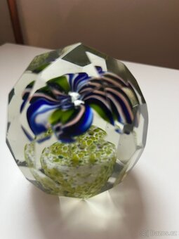 Starožitné krásné těžítko, broušené sklo - 3