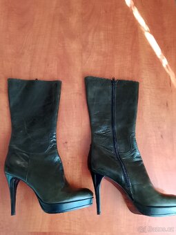 Celokožené kozačky velikost 40 - 3