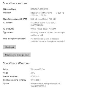 HP EliteBook 8440p,I7-M 620,WIN 10,HDD 1TB,RAM 8GB,14palců - 3