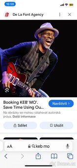 Prodám 2 lístky na Keb’ Mo’ - 3