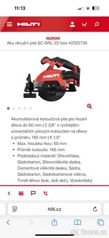 AKU OKRUŽNÍ PILA HILTI - 3