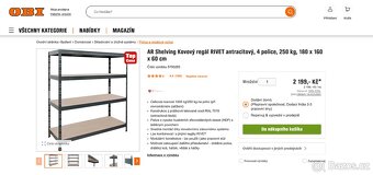 Kovový regál AR Shelving RIVET – 2 ks - 3
