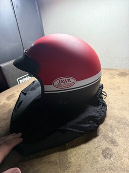 Otevřená přilba na motorku Cassida Oxygen Jawa OHC červeno-č - 3