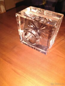 Skleněný broušený svícen - 3