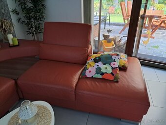 Rohová kožená sedačka - 3