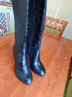 Celokožené kozačky velikost 39 - 3