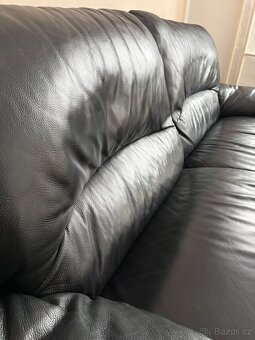 Sedací souprava - černá, kožená - 3