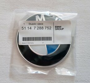 BMW přední i zadní znak modrobílý 82mm, 3pin - 3