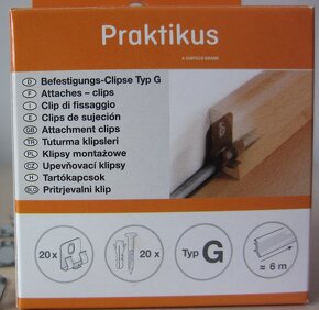 Soklové podlahové lišty 4 m a úchytky clip G (35 ks) - 3