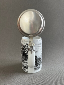 Porcelánový korbel s cínovým víkem, Tirschenreuth - 3