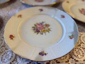 Velký Vintage Set Dezertních Talířů TK Thun Czechoslovakia - 3