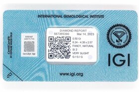 Diamant - Natural Fancy Brownish Yellow - 0,50ct - SI2 - 3