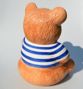 Veeeelká vintage porcelánová dóza na sušenky - Medvídek - 3