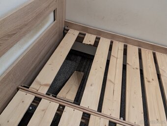 Postel s roštama - 160x200cm, Dub Sonoma - 3