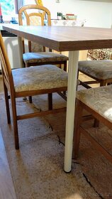 4 dřevěné židle + stůl jídelní / pracovní 130 x 80 cm - 3
