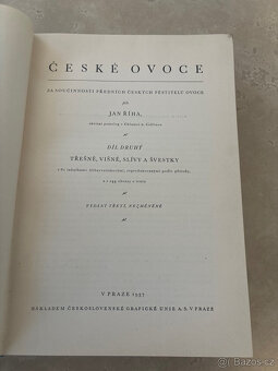 Kniha ČESKÉ OVOCE, 2díl třešně, višně, slívy, Jan Říha 1937 - 3