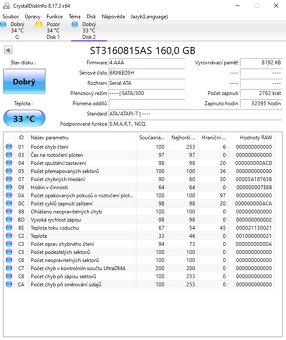 Seagate BarraCuda 160GB 7,2K 8MB SATA II 3,5'' ST3160815AS - 3