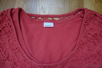 Dámské cihlové tričko / blůza s 3/4 rukávem vel.42 - 3