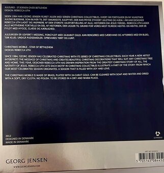 Georg Jensen Sběratelský předmět Hvězda nad Betlémem, 2012 - 3