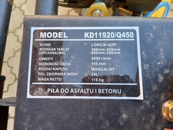 Motorová pila na asfalt a beton, cena včetně nového kotouče - 3