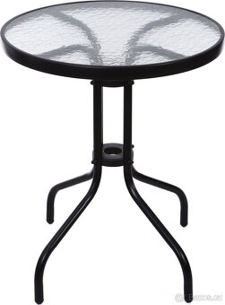Kulatý kovový stolek/skleněná deska ∅ 60 x v 70 cm nový - 3