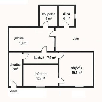Prodej rodinné domy, 70 m2 - Lovčice, okr. Hodonín, pozemek - 3