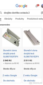 Škoda Octavia 2 dvojité clonítka - 3