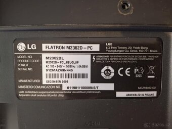 monitor LG M2362D starý LCD, nefunkční na díly - 3