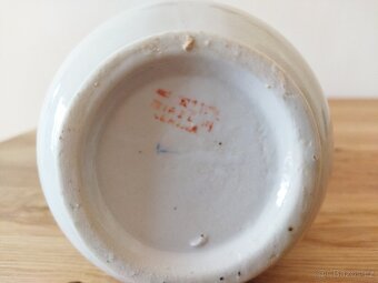 Zdobená porcelánová vázička, retro - 3