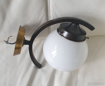 Starožitná nástěnná lampička art deco mosaz koule - 3