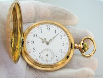 TĚŽKÉ ZLATÉ KAPESNÍ HODINKY - 3