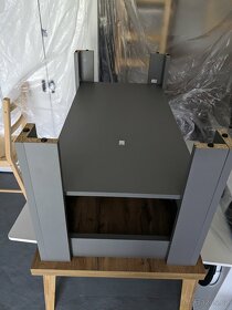 Konferenční stolek Markskel 60x110 šedá/dub - stav nového - 3