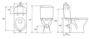 nový WC kombi zadní, včetne sedátka - 3